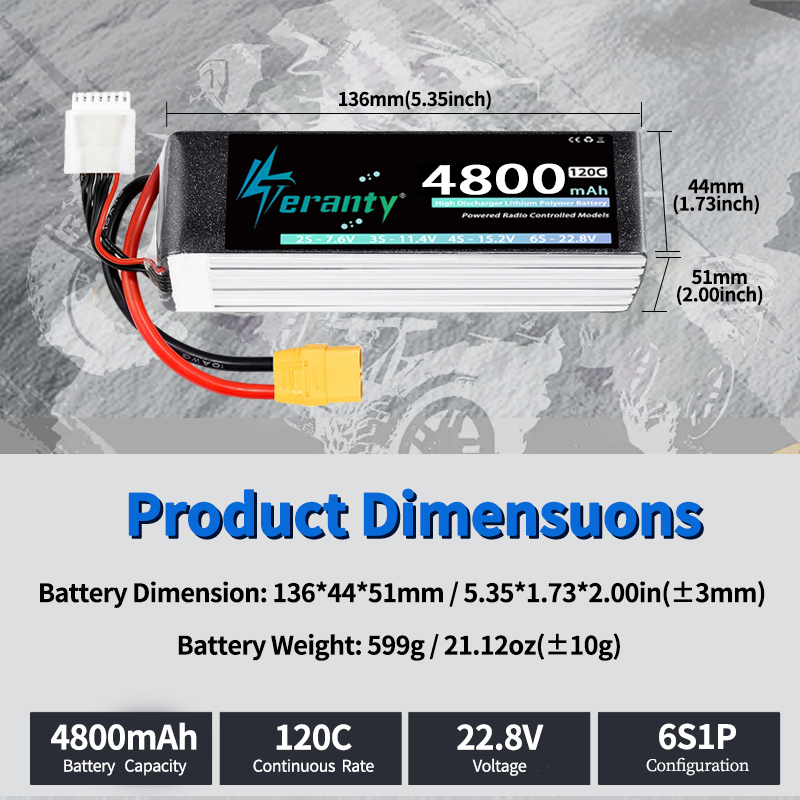 Bateria Lipo TERANTY 6S 4800mA - Drone Battery Lipo avaliação e preço